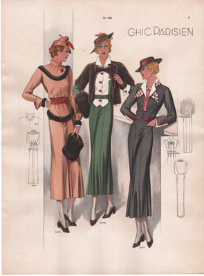 chic parisien fashion illustration 1934